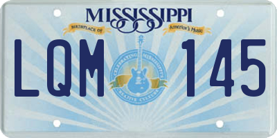 MS license plate LQM145