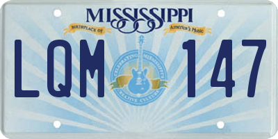 MS license plate LQM147