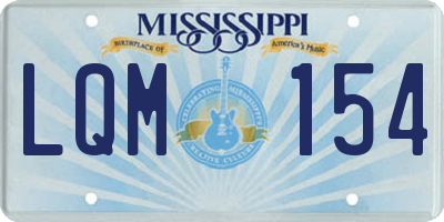 MS license plate LQM154