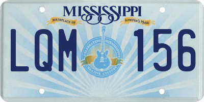 MS license plate LQM156