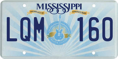 MS license plate LQM160