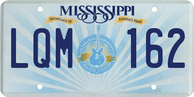 MS license plate LQM162