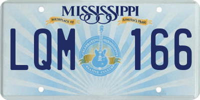 MS license plate LQM166
