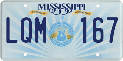 MS license plate LQM167