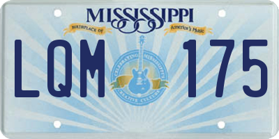 MS license plate LQM175