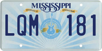 MS license plate LQM181