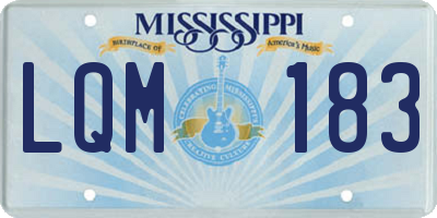 MS license plate LQM183