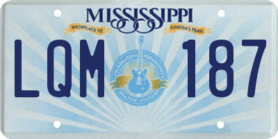 MS license plate LQM187