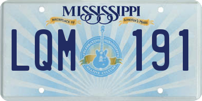 MS license plate LQM191