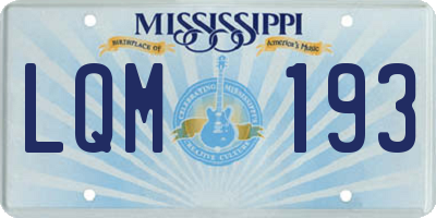 MS license plate LQM193
