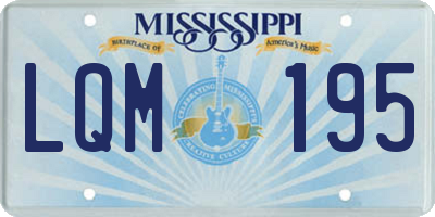 MS license plate LQM195