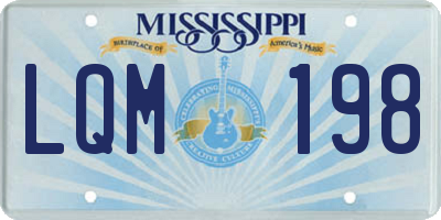 MS license plate LQM198