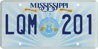MS license plate LQM201