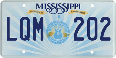 MS license plate LQM202