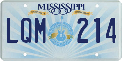 MS license plate LQM214