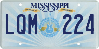 MS license plate LQM224