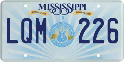 MS license plate LQM226