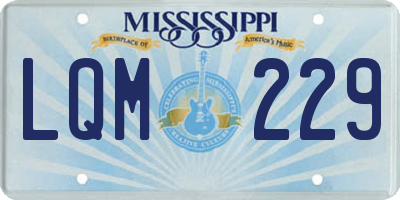 MS license plate LQM229