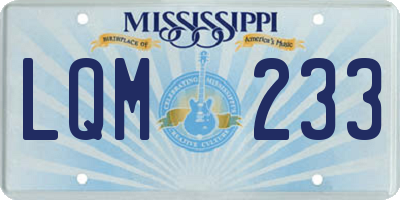 MS license plate LQM233