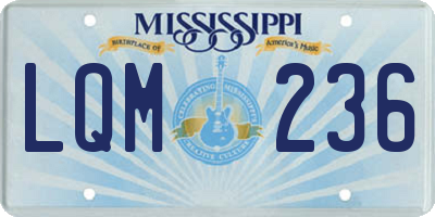 MS license plate LQM236