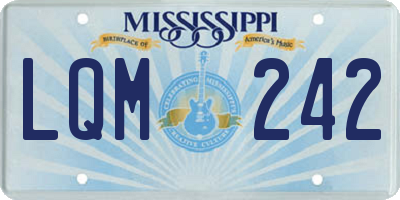 MS license plate LQM242