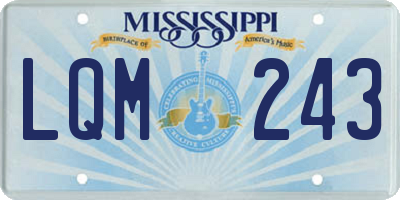 MS license plate LQM243
