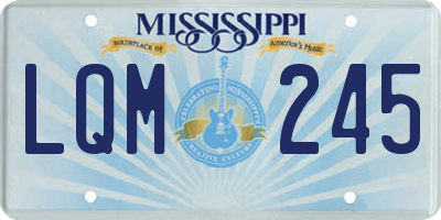 MS license plate LQM245