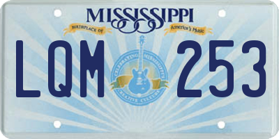 MS license plate LQM253