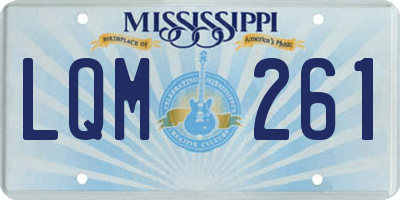 MS license plate LQM261