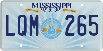 MS license plate LQM265