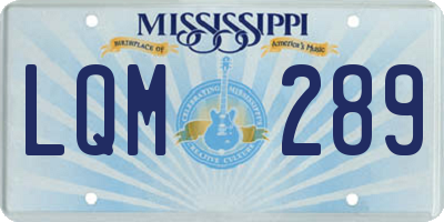 MS license plate LQM289