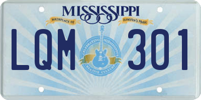 MS license plate LQM301