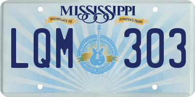 MS license plate LQM303