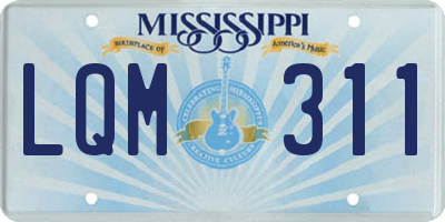 MS license plate LQM311