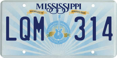 MS license plate LQM314