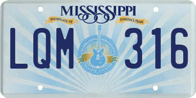 MS license plate LQM316