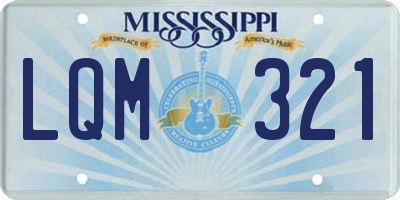 MS license plate LQM321