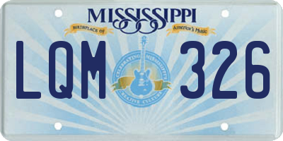 MS license plate LQM326