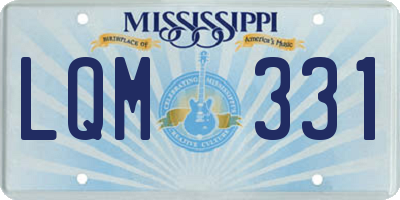 MS license plate LQM331