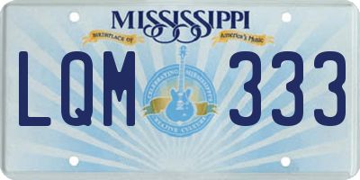 MS license plate LQM333