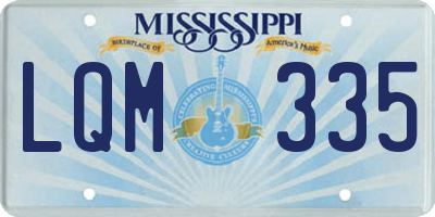 MS license plate LQM335
