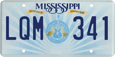 MS license plate LQM341