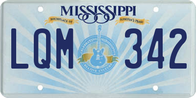 MS license plate LQM342