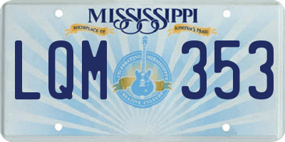 MS license plate LQM353