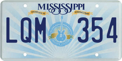 MS license plate LQM354