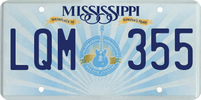MS license plate LQM355