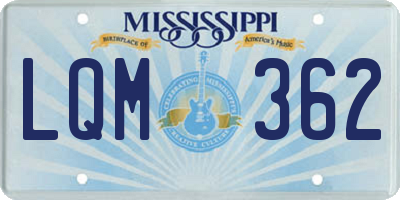 MS license plate LQM362