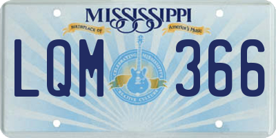 MS license plate LQM366