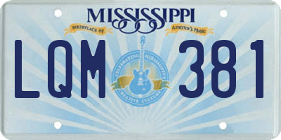 MS license plate LQM381