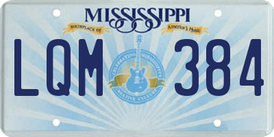 MS license plate LQM384